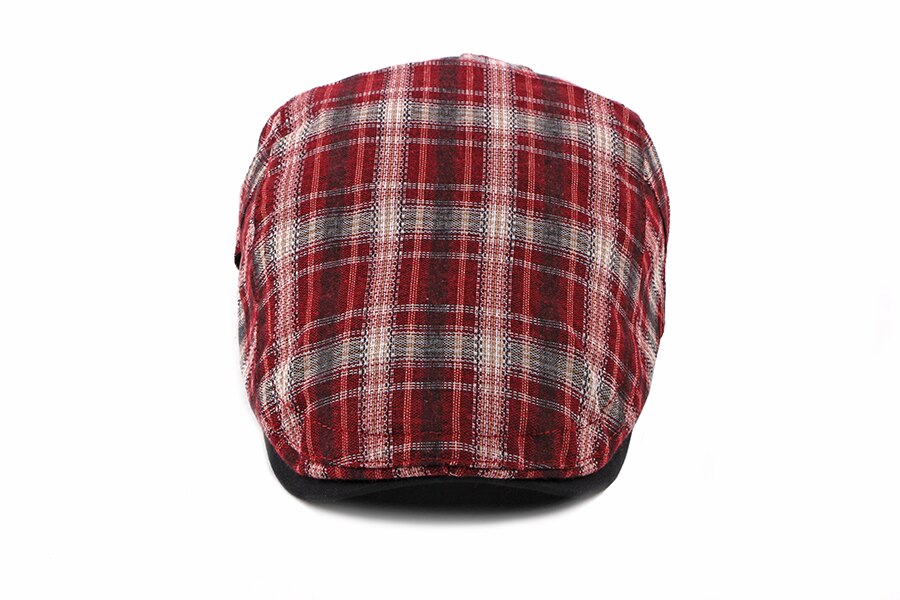 Casual Cotton Plaid Flat Adjustable Beret Flay Ivy News Boy Cap The Clothing Company Sydney