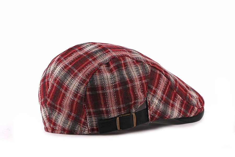 Casual Cotton Plaid Flat Adjustable Beret Flay Ivy News Boy Cap The Clothing Company Sydney