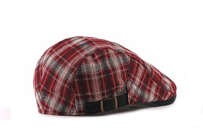Casual Cotton Plaid Flat Adjustable Beret Flay Ivy News Boy Cap The Clothing Company Sydney