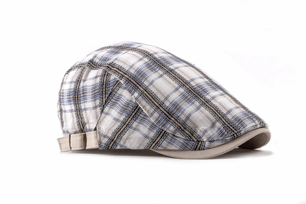 Casual Cotton Plaid Flat Adjustable Beret Flay Ivy News Boy Cap The Clothing Company Sydney