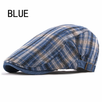 Casual Cotton Plaid Flat Adjustable Beret Flay Ivy News Boy Cap The Clothing Company Sydney