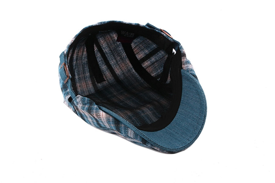 Casual Cotton Plaid Flat Adjustable Beret Flay Ivy News Boy Cap The Clothing Company Sydney