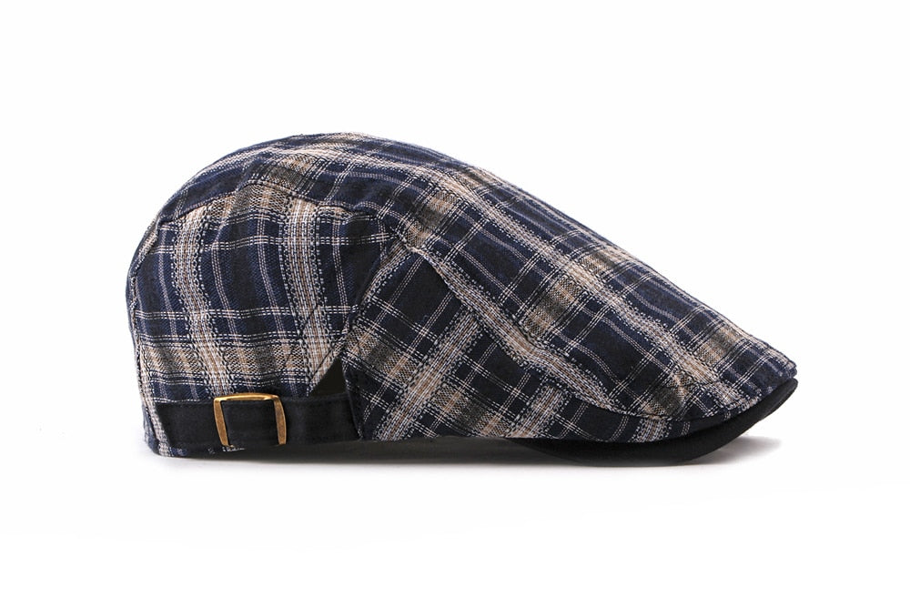 Casual Cotton Plaid Flat Adjustable Beret Flay Ivy News Boy Cap The Clothing Company Sydney