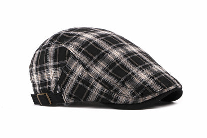 Casual Cotton Plaid Flat Adjustable Beret Flay Ivy News Boy Cap The Clothing Company Sydney