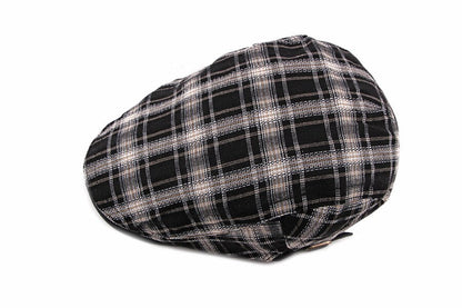 Casual Cotton Plaid Flat Adjustable Beret Flay Ivy News Boy Cap The Clothing Company Sydney