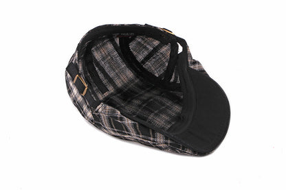 Casual Cotton Plaid Flat Adjustable Beret Flay Ivy News Boy Cap The Clothing Company Sydney