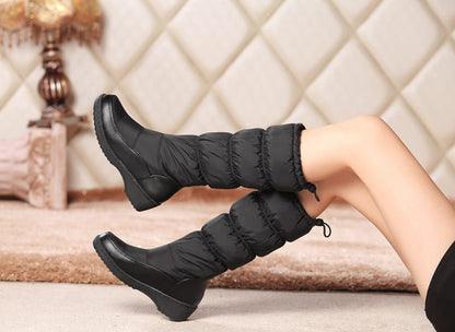 Below Knee High Round Toe Soft PU Leather Snow Boots The Clothing Company Sydney