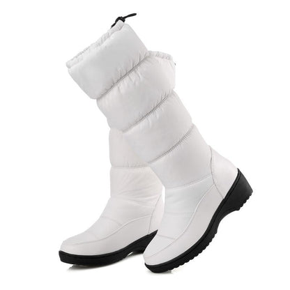 Below Knee High Round Toe Soft PU Leather Snow Boots The Clothing Company Sydney