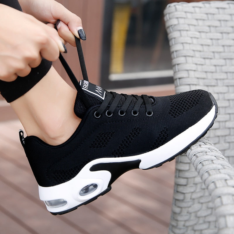 Breathable Mesh Comfort Jogging Air Cushion Lace Up Ladies Fashion Running Outdoor Sports Sneakers Shoes The Clothing Company Sydney