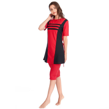 2 Piece Swimwear Conservative Swimming Suit short sleeve Top Knee Length Bottom Swimsuit The Clothing Company Sydney