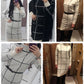 Elegant knitted Long sleeve turtleneck plaid Winter straight chic pullover sweater dress The Clothing Company Sydney