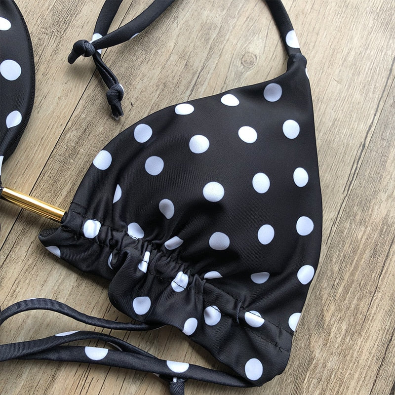 Floral print tassel swimwear Bandage swimsuit push up two pieces suit triangle bikini set bathing suit beach wear The Clothing Company Sydney