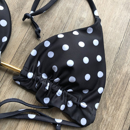 Floral print tassel swimwear Bandage swimsuit push up two pieces suit triangle bikini set bathing suit beach wear The Clothing Company Sydney