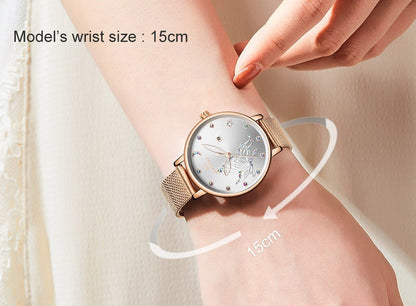 Luxury Crystal Watch Top Brand Rose Gold Steel Mesh Ladies Wrist Watches Bracelet Watch The Clothing Company Sydney