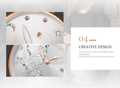 Luxury Crystal Watch Top Brand Rose Gold Steel Mesh Ladies Wrist Watches Bracelet Watch The Clothing Company Sydney