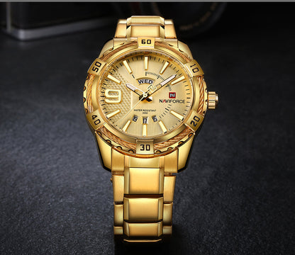 Luxury Brand  Men's Gold Watches Men's Waterproof Stainless Steel Quartz Watch The Clothing Company Sydney
