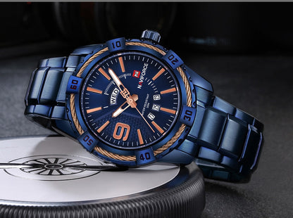 Luxury Brand  Men's Gold Watches Men's Waterproof Stainless Steel Quartz Watch The Clothing Company Sydney