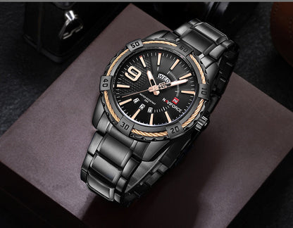 Luxury Brand  Men's Gold Watches Men's Waterproof Stainless Steel Quartz Watch The Clothing Company Sydney
