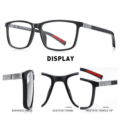Designer Mens Luxury Acetate Glasses Frame Myopia Prescription Eyeglasses Spring Hinge Silicone Temple Tip Frames The Clothing Company Sydney