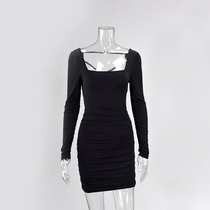 Backless Sexy White Long Sleeve Square Collar Bodycon Lacing Party Dress Summer Club Mini Dress The Clothing Company Sydney