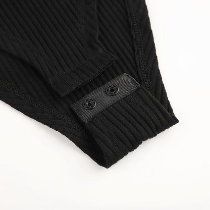 Autumn winter skinny button up long sleeve bodysuit The Clothing Company Sydney