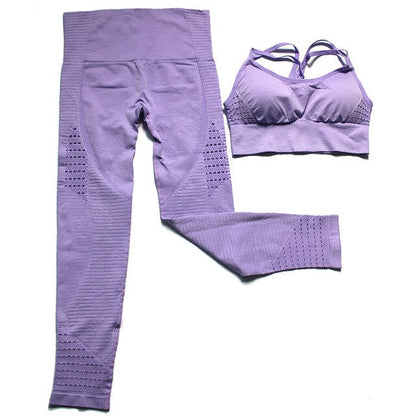 2 Piece Sports Gym Fitness Lifting Pants Sportswear Leggings Padded Push-up Seamless Sports Bra Top Set The Clothing Company Sydney