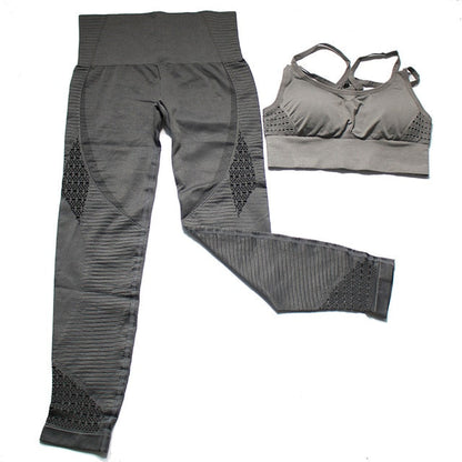 2 Piece Sports Gym Fitness Lifting Pants Sportswear Leggings Padded Push-up Seamless Sports Bra Top Set The Clothing Company Sydney