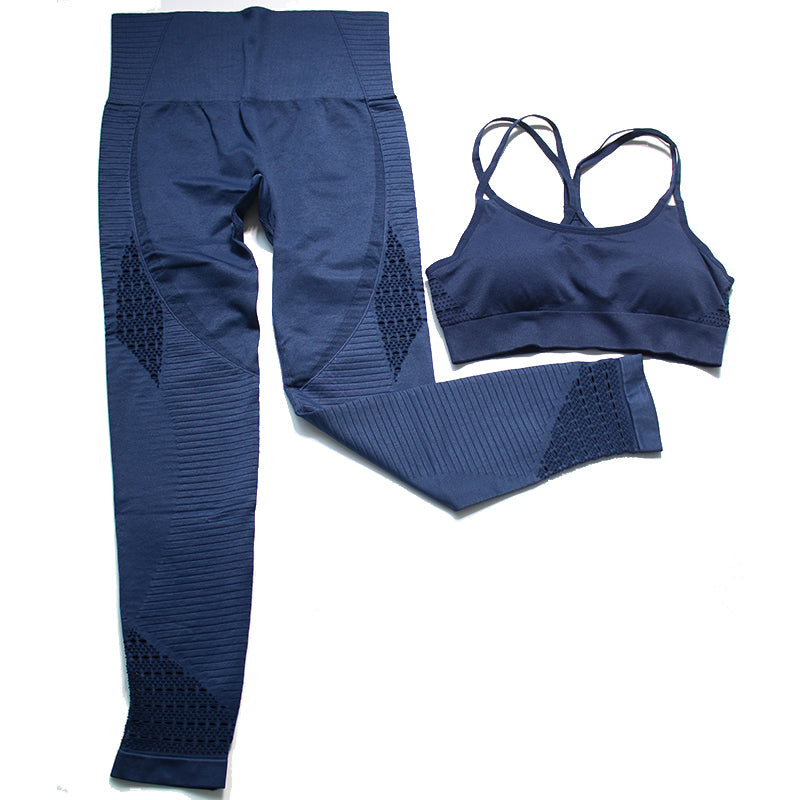2 Piece Sports Gym Fitness Lifting Pants Sportswear Leggings Padded Push-up Seamless Sports Bra Top Set The Clothing Company Sydney