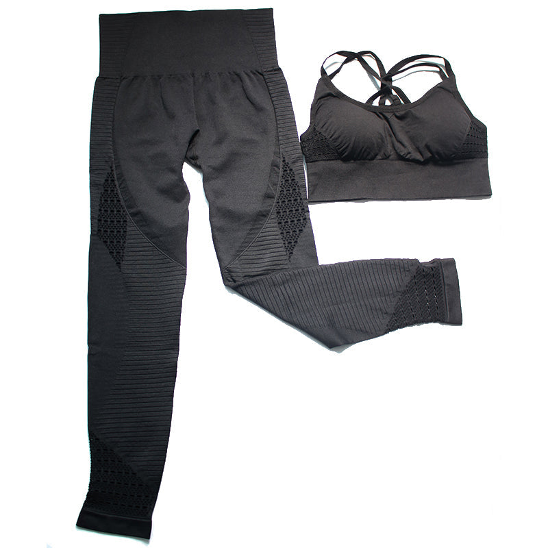 2 Piece Sports Gym Fitness Lifting Pants Sportswear Leggings Padded Push-up Seamless Sports Bra Top Set The Clothing Company Sydney