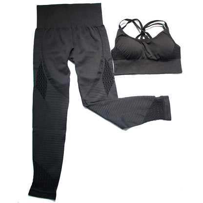 2 Piece Sports Gym Fitness Lifting Pants Sportswear Leggings Padded Push-up Seamless Sports Bra Top Set The Clothing Company Sydney