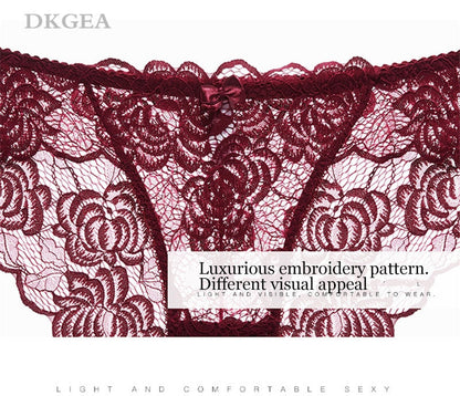 3 Piece Lace Underwear  Plus Size Low rise Transparent Embroidered Panties The Clothing Company Sydney