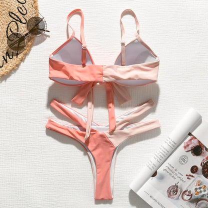 Brazilian Push up Bandage neon swimwear bathing suit High cut bikini swimsuit The Clothing Company Sydney