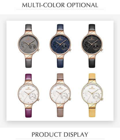 Luxury Fashion Quartz Wrist Watch Ladies Leather Waterproof Watch The Clothing Company Sydney