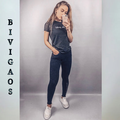 Spring Embroidered Letters Washed Jeans Leggings Skinny Slim Woven Pencil Pants Jeans Jeggings The Clothing Company Sydney