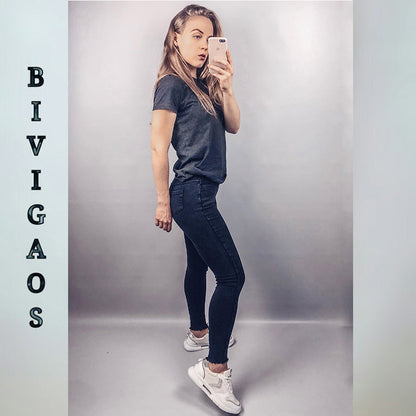 Spring Embroidered Letters Washed Jeans Leggings Skinny Slim Woven Pencil Pants Jeans Jeggings The Clothing Company Sydney