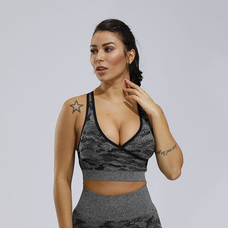 2 Piece Sports Yoga Gym Fitness Camo Athletic Pants Sportswear Leggings Seamless Active Bra Top Set The Clothing Company Sydney