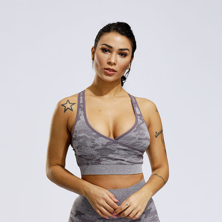 2 Piece Sports Yoga Gym Fitness Camo Athletic Pants Sportswear Leggings Seamless Active Bra Top Set The Clothing Company Sydney