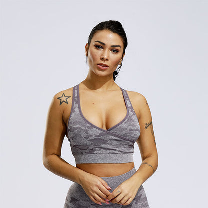 2 Piece Sports Yoga Gym Fitness Camo Athletic Pants Sportswear Leggings Seamless Active Bra Top Set The Clothing Company Sydney