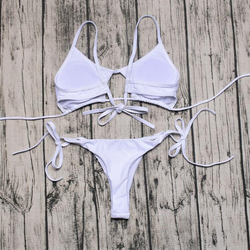 2 Piece Push Up Bra Top Padded String Thong Bikini Low Waist Swimsuit Swimwear The Clothing Company Sydney
