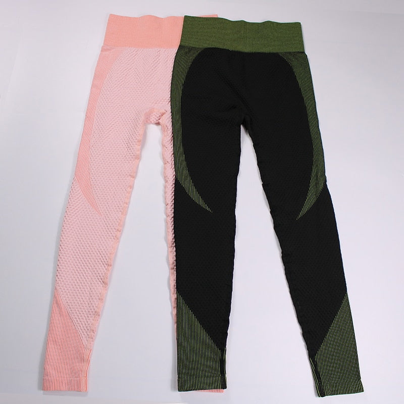 2 Piece Sports Yoga Gym Fitness Leggings Sportswear Seamless Athletic Long Sleeve Zip Up Top Set The Clothing Company Sydney