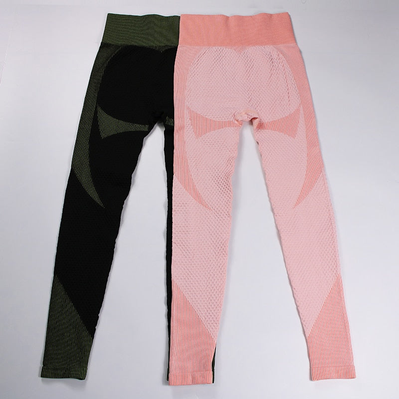 2 Piece Sports Yoga Gym Fitness Leggings Sportswear Seamless Athletic Long Sleeve Zip Up Top Set The Clothing Company Sydney