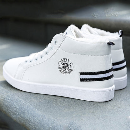 Black/white waterproof warm plush shoes ankle High Cut Sneaker boots The Clothing Company Sydney