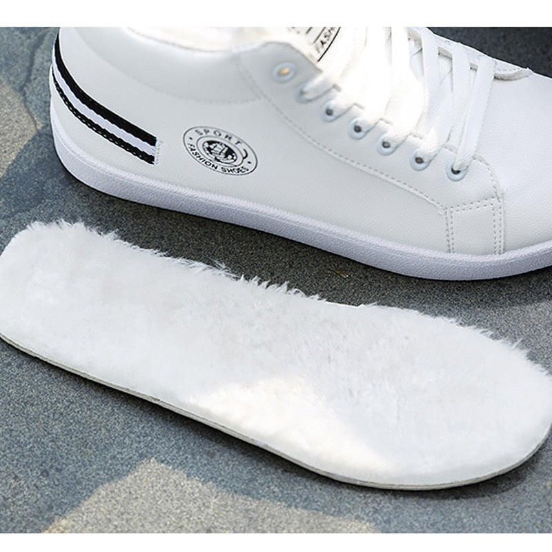 Black/white waterproof warm plush shoes ankle High Cut Sneaker boots The Clothing Company Sydney