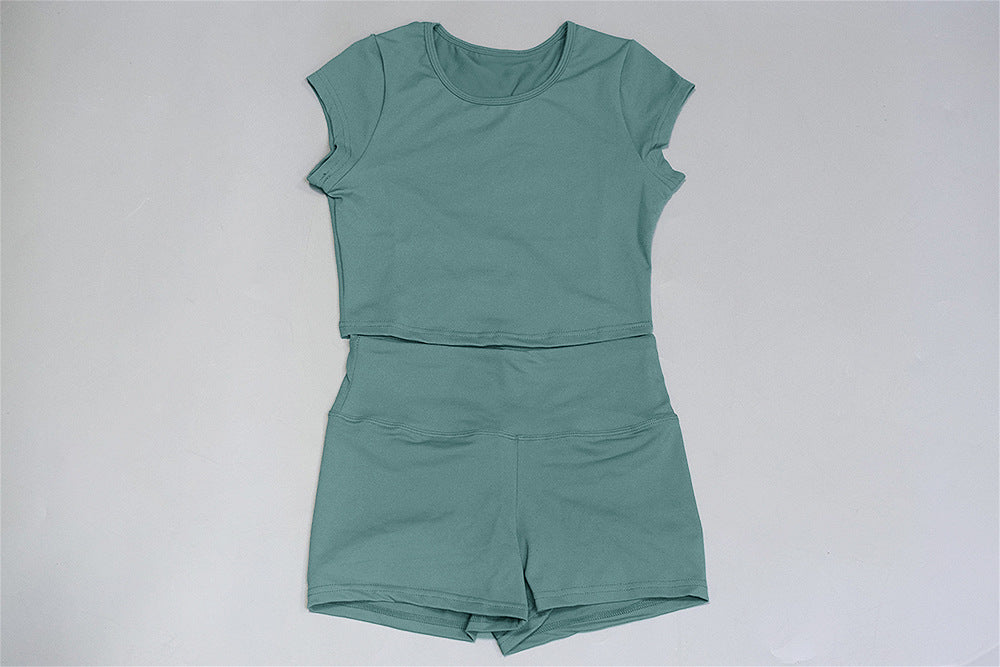 2 Piece Sports Suits Set Yoga Sets Gym Fitness Athletic Shorts Sportswear Short Sleeve Shirt  Sports Activewear The Clothing Company Sydney