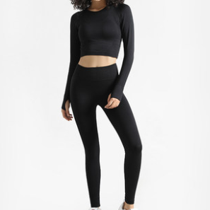 2 Piece Sports Yoga Sets Gym Fitness Athletic Pants Leggings Sportswear Seamless Long Sleep Top Set The Clothing Company Sydney