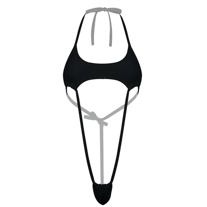 One piece Halter Neck Backless Adjustable G-string T String Slingshot Thong Bodysuit NTrikini Monokini Swimwear The Clothing Company Sydney