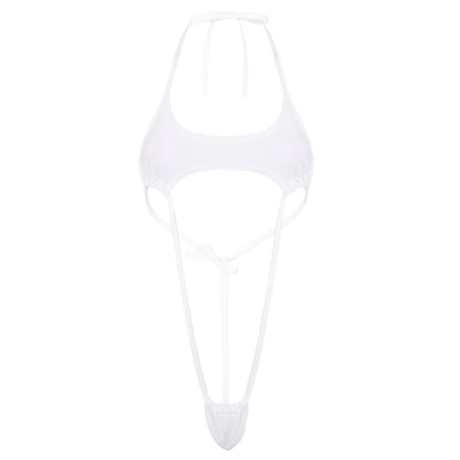 One piece Halter Neck Backless Adjustable G-string T String Slingshot Thong Bodysuit NTrikini Monokini Swimwear The Clothing Company Sydney