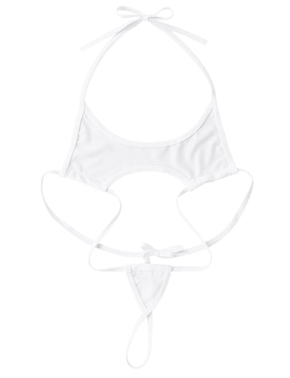 One piece Halter Neck Backless Adjustable G-string T String Slingshot Thong Bodysuit NTrikini Monokini Swimwear The Clothing Company Sydney