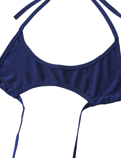 One piece Halter Neck Backless Adjustable G-string T String Slingshot Thong Bodysuit NTrikini Monokini Swimwear The Clothing Company Sydney