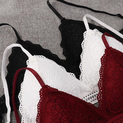 French Style Bralette Seamless Deep V Lace Wireless Thin Underwear Lingerie Soft Bras The Clothing Company Sydney